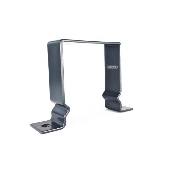 Dark grey 30mm stand-off pipe bracket to suit 4x3" rectangular aluminium rainwater downpipe