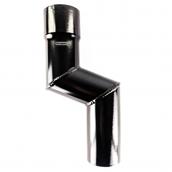 Black one-part offset to suit 63mm diameter aluminium rainwater downpipe