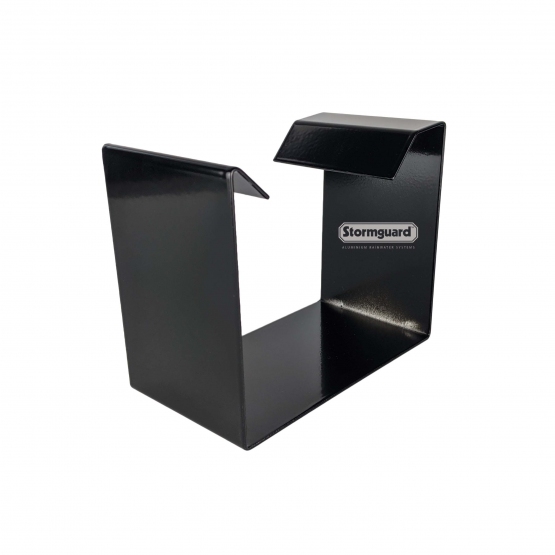 Black external jointing clip to suit 5x4" aluminium rainwater box gutter
